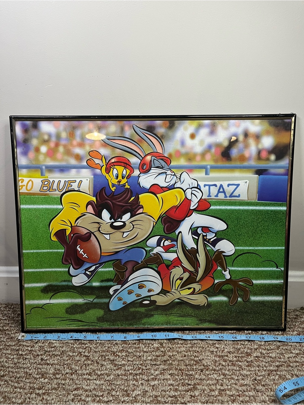 Vintage looney tunes football poster